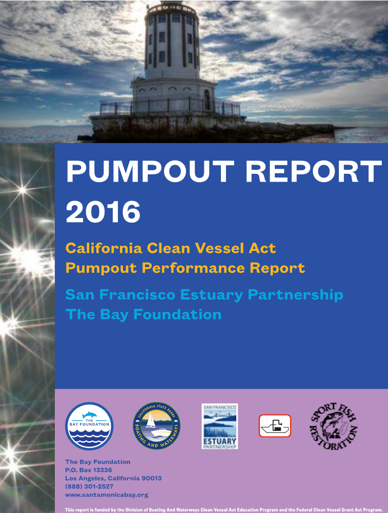 Pumpout Report 2016, California Clean Vessel Act Pumpout Performance Report